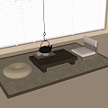 Modern Tatami Tea Table and Chair Balcony Tea Table and Chair 3d model