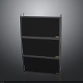 Durable Three Tier Electronic Equipment Storage Rack With Metal Frame And Black Panels