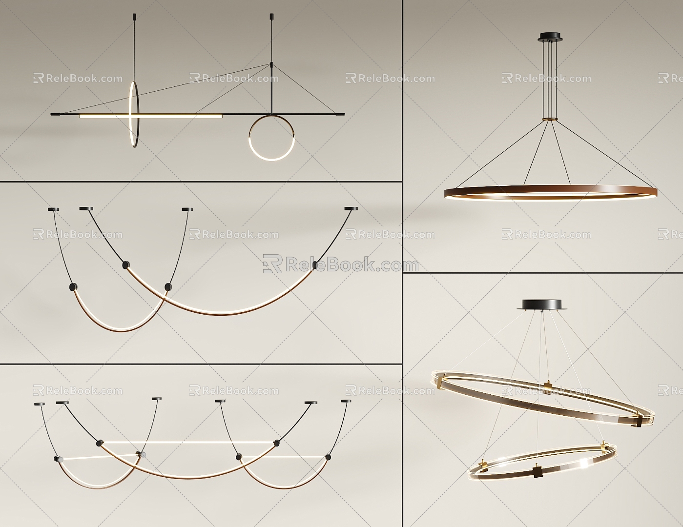 Modern chandelier combination 3d model