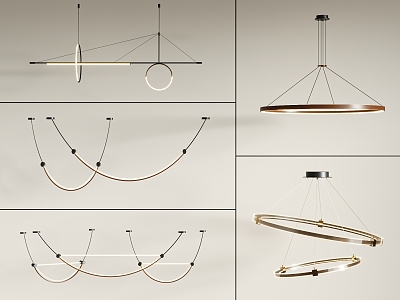 Modern chandelier combination 3d model