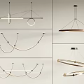 Modern chandelier combination 3d model