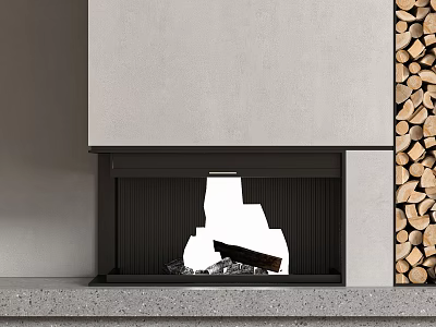 Modern Fireplace Electronic Fireplace Firewood Embedded Fireplace 3d model