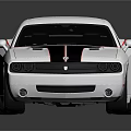 White Muscle Car With Black Stripes Sleek Body And Sporty Design