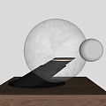 Modern Transparent Globe Table Lamp With Black Base And Metal Ball Decor