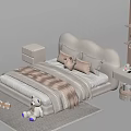 Cozy Kids Bed Design With Curved Headboard Pillows Stuffed Toys And Rug