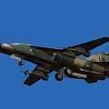Camouflage Fighter Jet With Tail Number 48 LN Missiles And Landing Gear In Blue Sky