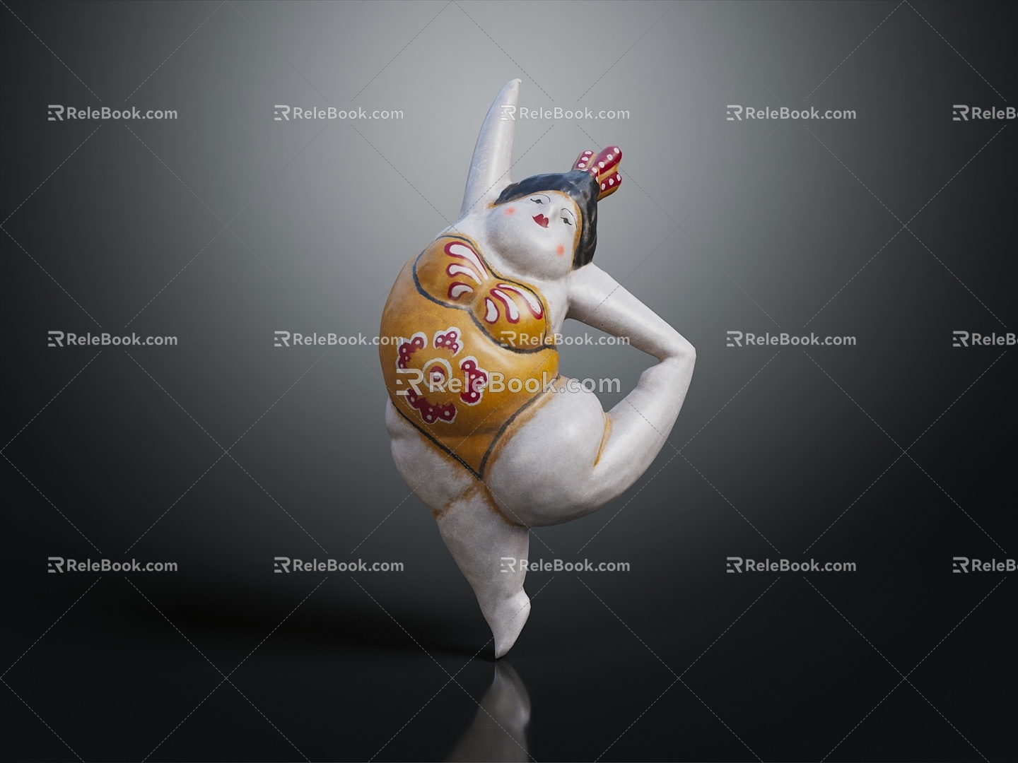 Modern Porcelain Fat Woman Porcelain 3d model