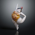 Modern Porcelain Fat Woman Porcelain 3d model