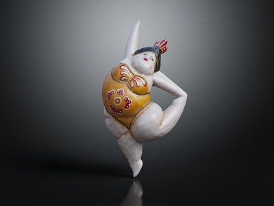 Modern Porcelain Fat Woman Porcelain 3d model