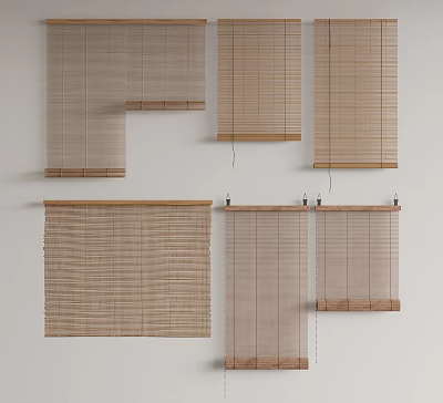 New Chinese-style Roller Bamboo Curtain 3d model