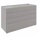 Gray Three Drawer Cabinet With Modern Minimalist Design And Smooth Surface 3d model