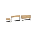 Modern Wooden Dresser With Black Metal Legs And Storage Shelves For Living Room