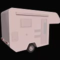 White Camper Van Exterior With Side Door Window And Wheel Design 3d model
