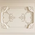 Elegant Decorative Lines on White Wall Panel with Intricate Floral Relief Design
