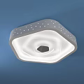 Modern Octagonal Ceiling Light With Perforated Dots And White Illuminated Surface 3d model