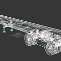 Commercial Flatbed Trailer With Long Metal Deck Dual Wheels And Reflective Strips