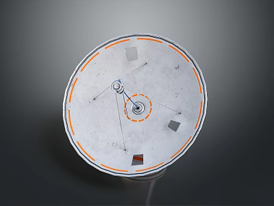 Circular Architectural Design Featuring Gray Surface Orange Lines Central Circular Structure And Square Elements 3d model
