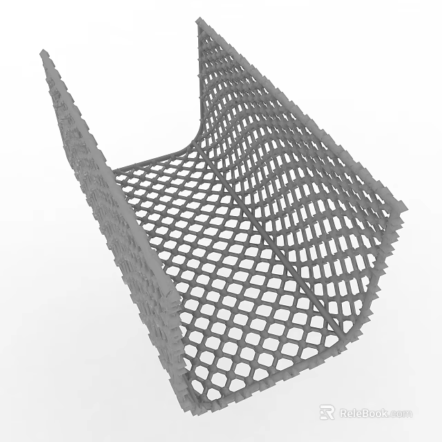 Modern Garden Landscape Featuring Geometric Grid Structure For Outdoor Design 3d model