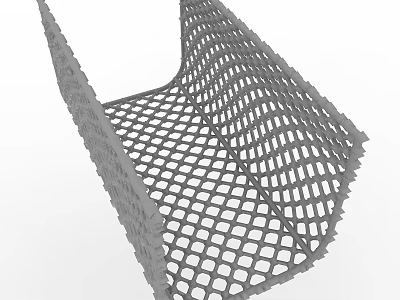 Modern Garden Landscape Featuring Geometric Grid Structure For Outdoor Design 3d model