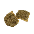 Cream Colored Polka Dot Decorative Cushion With Quilted Design And Brown Trim