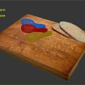 Roasted Chicken Drumsticks on Wooden Cutting Board with Bread Slices and Black Peppercorns