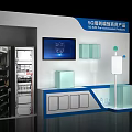 5G Smart Terminal Commercial Products Showcase With Digital Screen Equipment Cabinets And Glass Display Cases