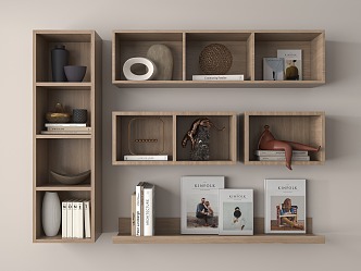 Modern Wall Cabinet Bookshelf Books Book Decorations 3d model