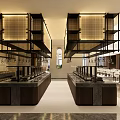 Modern Restaurant Interior With White Grid Ceiling Dining Tables And Spacious Layout