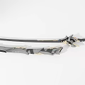 Modern Decorative Sword With Ornate Handle And Black Gold Blade Design