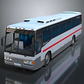 King Long White Bus With Red Stripe And Blue Windows Modern Exterior Design