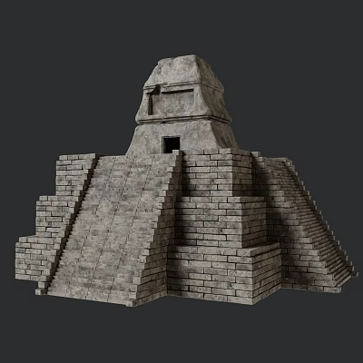 Pyramid Temple Aztec Maya Inca Platform Stone Altar Stone Staircase 3d model
