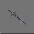 Detailed Fantasy Sword with Glowing Runes Intricate Hilt and Metallic Texture Design