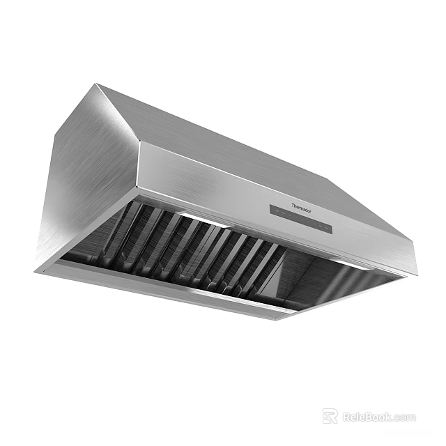 Sleek Modern Stainless Steel Range Hood As Kitchen Appliance With Contemporary Design 3d model 