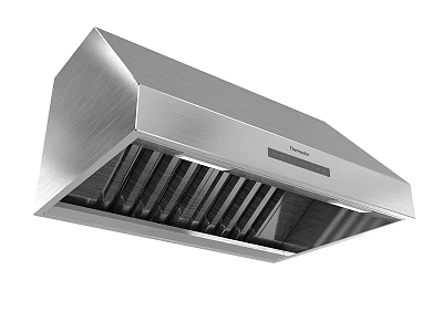 Sleek Modern Stainless Steel Range Hood As Kitchen Appliance With Contemporary Design 3d model