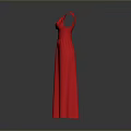 Stylish Red Sleeveless Long Dress With Classic Collar And Flowy Silhouette Design
