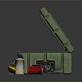 Open Green Equipment Case With Foam Padding Containing Multiple Tools And Yellow Black Devices