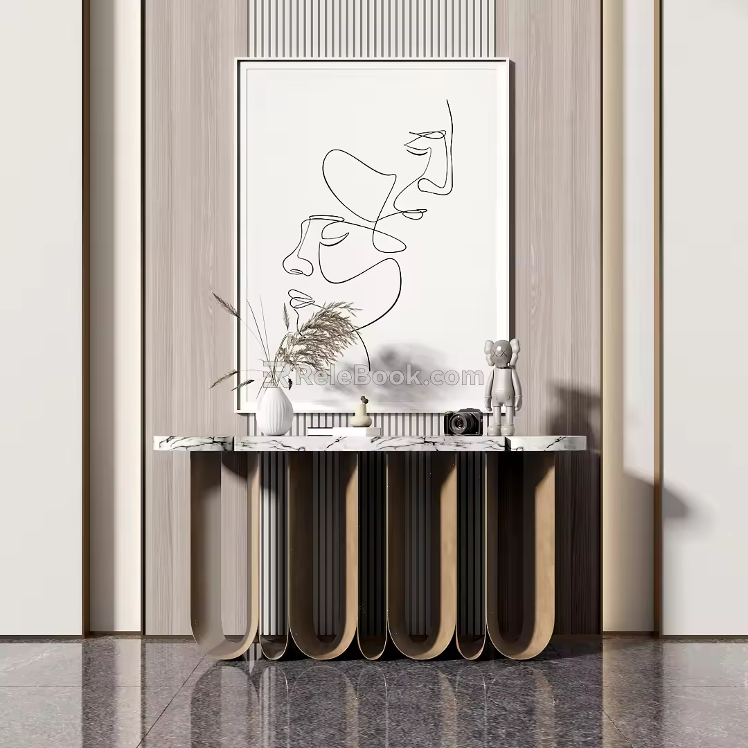 Modern End View Platform Entrance Cabinet Combination 3d model