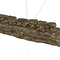 Rustic Building Exterior Wall With Natural Stone Irregular Blocks And Weathered Texture 3d model