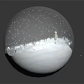 Decorative Ornament Set With Transparent Sphere Snow Scene Small Houses And Snowmen