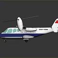 Detailed White Model Airplane Featuring Blue Red Details Two Propellers And Transparent Cockpit