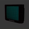 Vintage CRT Television With Green Screen Display On Smooth Surface