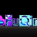 Colorful 3D Letters Forming Fucking With Illustrated Elements On Black Background