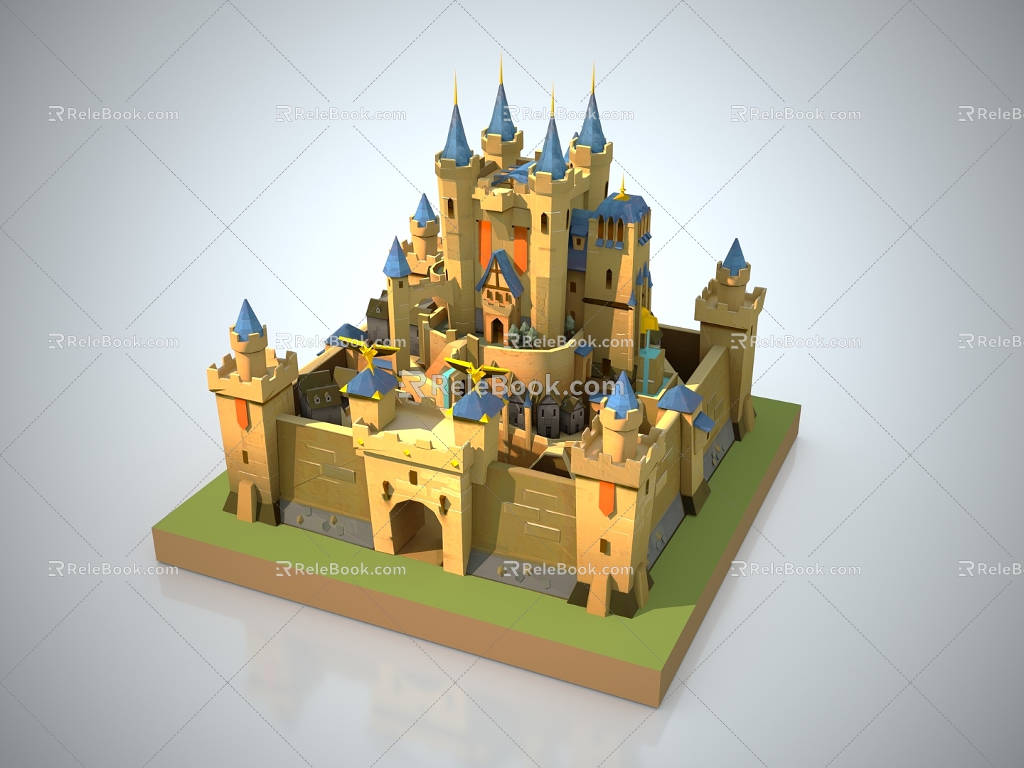 European-style castle 3d model