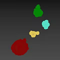 White Stone And Wood Decorative Artworks Including Rock Shapes And Circular Base