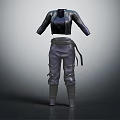 Stylish Cropped Jacket With Top And Cargo Pants Featuring Belt Straps