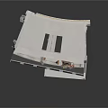 Industrial White Mechanical Component With Sliding Drawer Circular Parts And Orange Tool