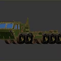 Vintage Green Heavy Duty Military Trailer With Multiple Wheels And Weathered Exterior
