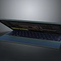 Modern Laptop Design With Open Screen And Illuminated Keyboard