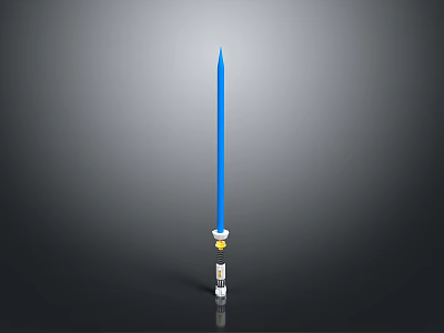 Modern Blue Spire Decorative Structure With White Base And Yellow Accent 3d model