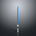 Modern Blue Spire Decorative Structure With White Base And Yellow Accent